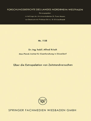 cover image of Über die Extrapolation von Zeitstandversuchen